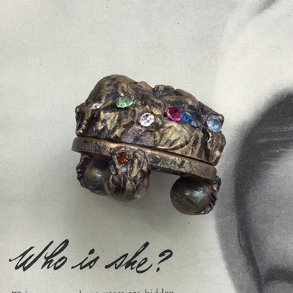 Vintage Cherub Rouge Jar Trinket Ring Box - Picture 5 of 9